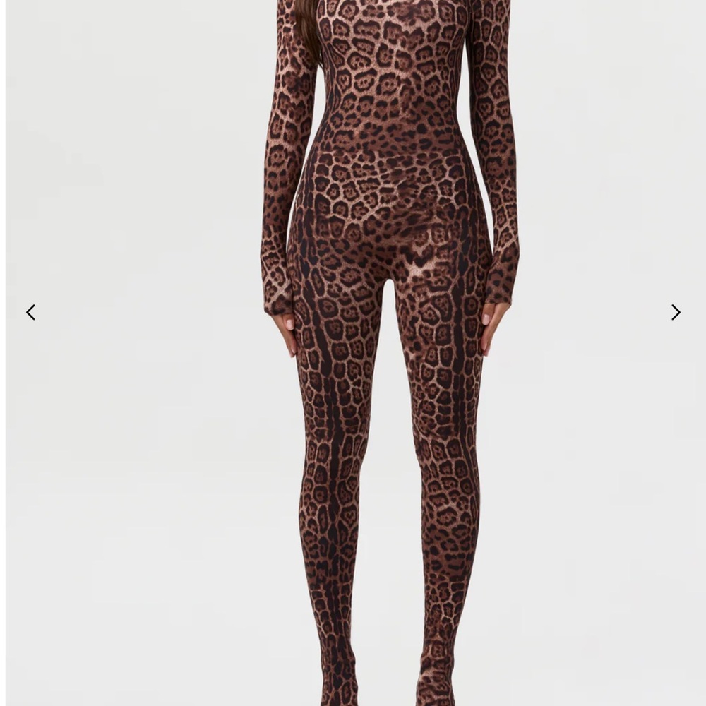 naked wardrobe Brown Leopard Print Long-Sleeve Jumpsuit - Picture 2 of 6